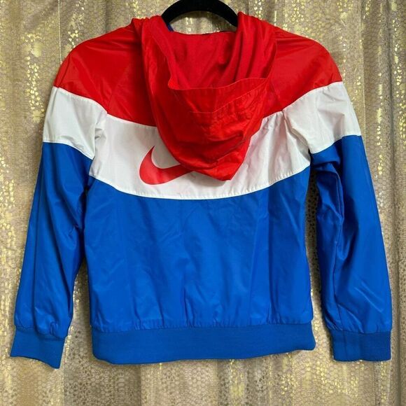 Nike Kids Windrunner Red White Blue Hooded Zip Jacket Small - Picture 2 of 11